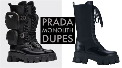 prada platform boots dupe|prada monolith boot dupe.